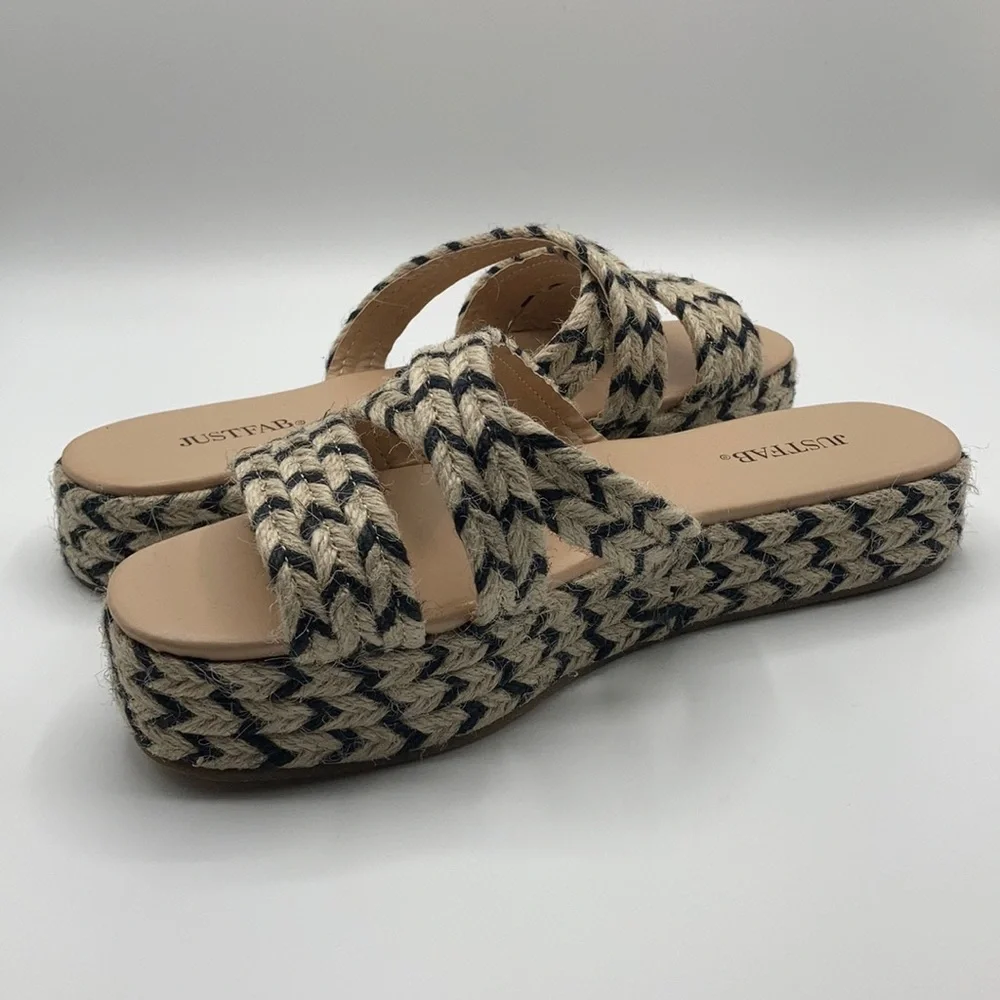 JUSTFAB Island Hopping Platform Slide Sandal 9.5